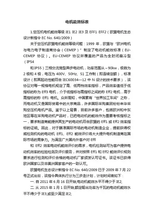 电机能效标准