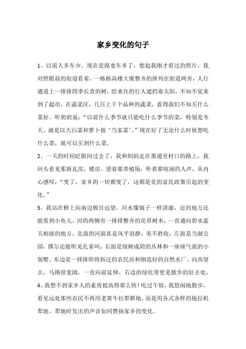 家乡变化的句子