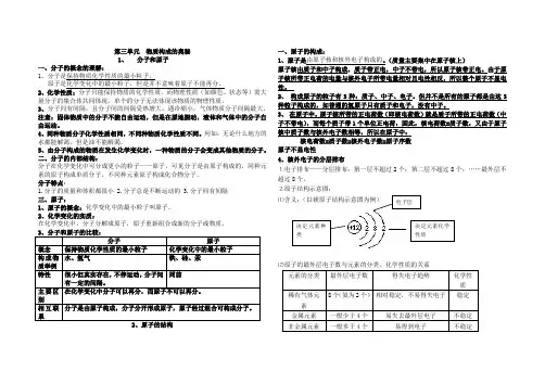 化学第三单元知识点