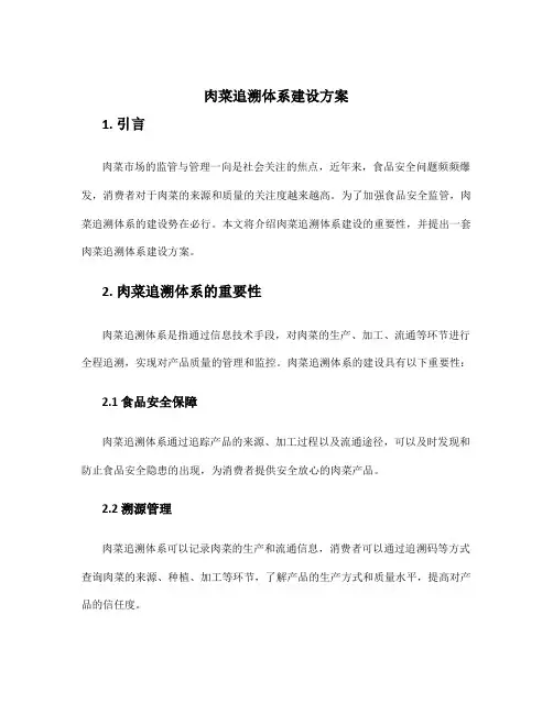 肉菜追溯体系建设方案