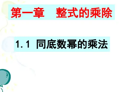 北师大数学七年级下册1.1同底数幂的乘法