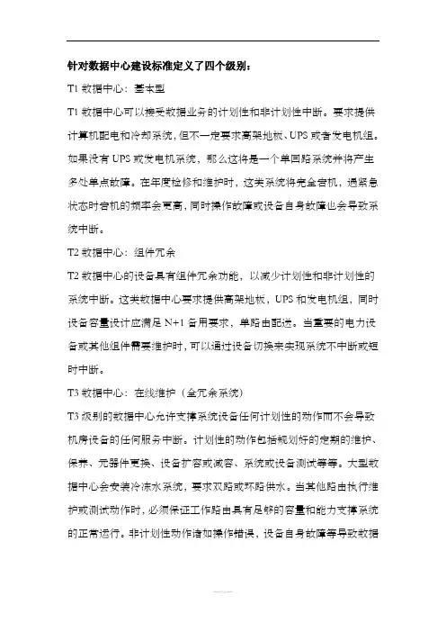 数据中心等级