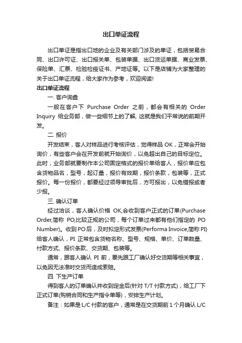 出口单证流程