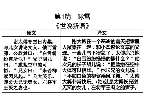 2020年广东中考语文复习课件：文言文 1《咏雪》(共10张PPT)