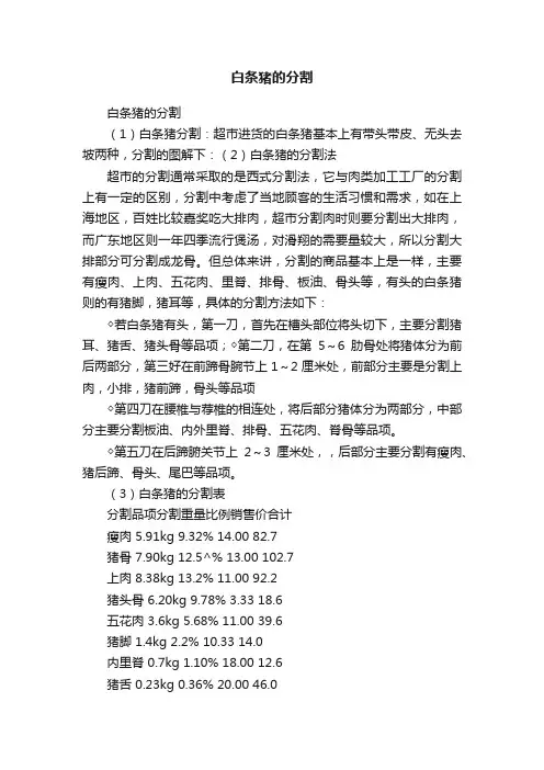 白条猪的分割