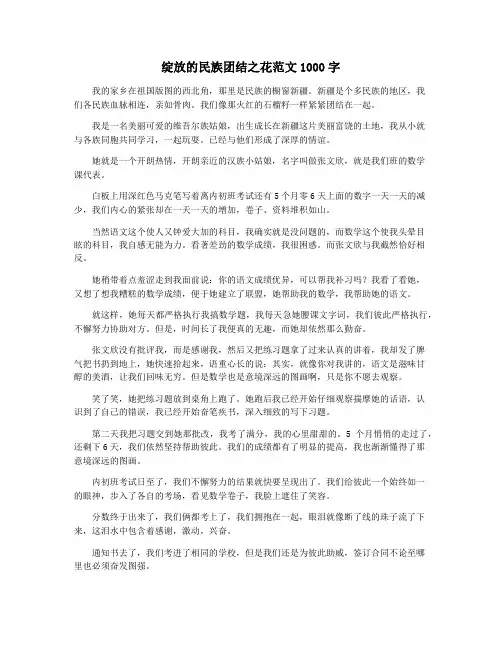 绽放的民族团结之花范文1000字