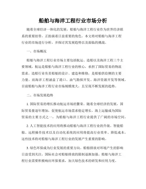 船舶与海洋工程行业市场分析
