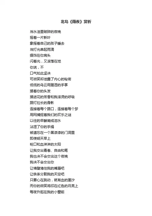 北岛《雨夜》赏析