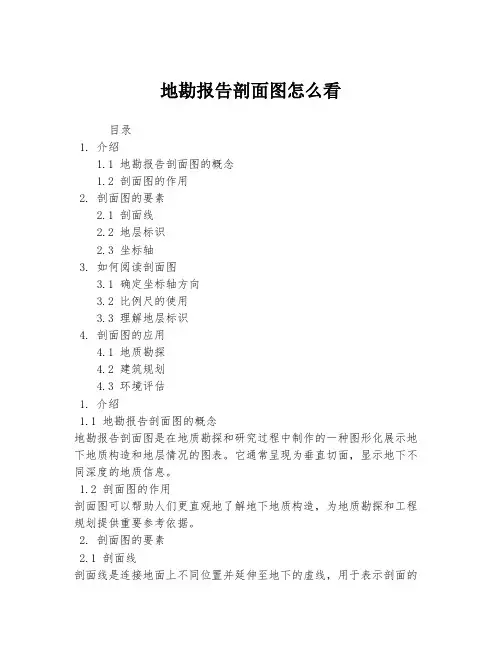 地勘报告剖面图怎么看