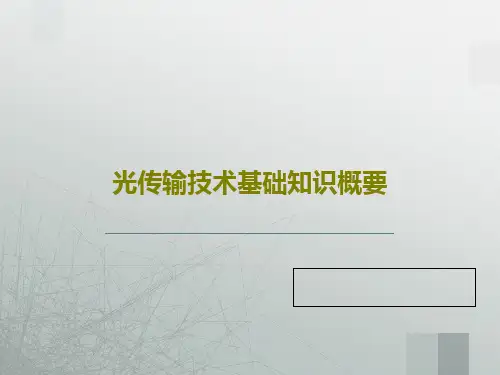 光传输技术基础知识概要共29页文档