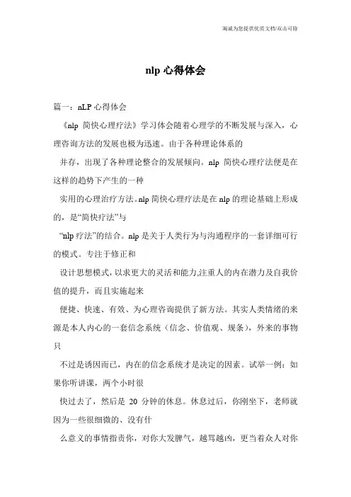 nlp心得体会
