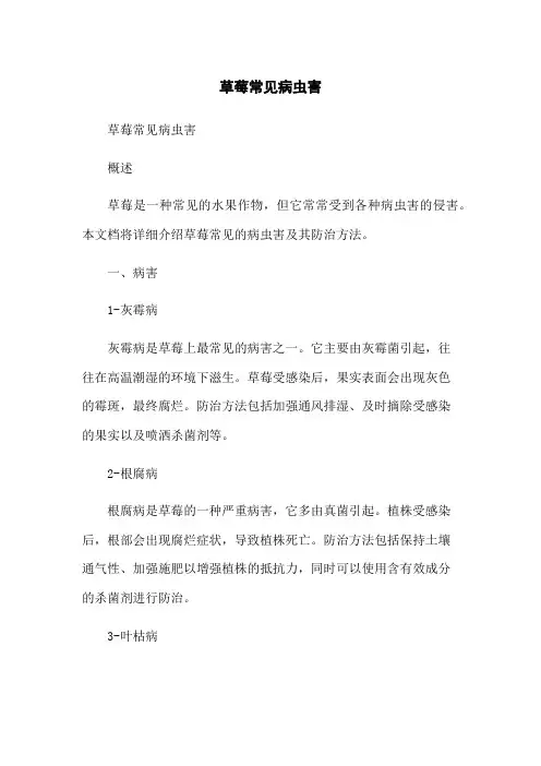 草莓常见病虫害