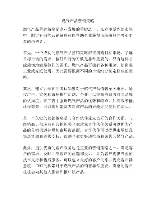 燃气产品营销策略