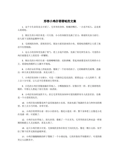 形容小鸡仔萌萌哒的文案