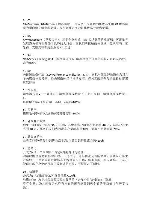 零售行业术语