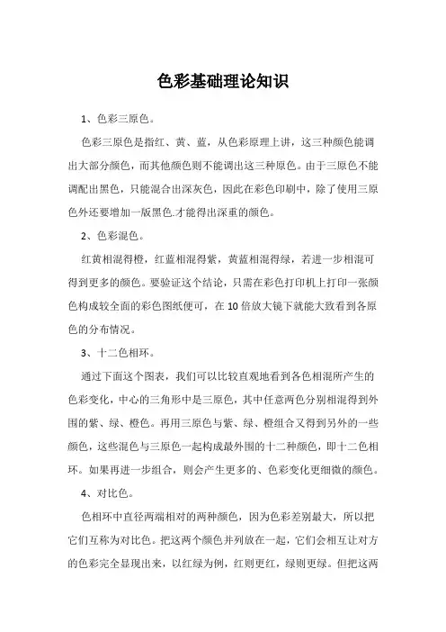 色彩基础理论知识