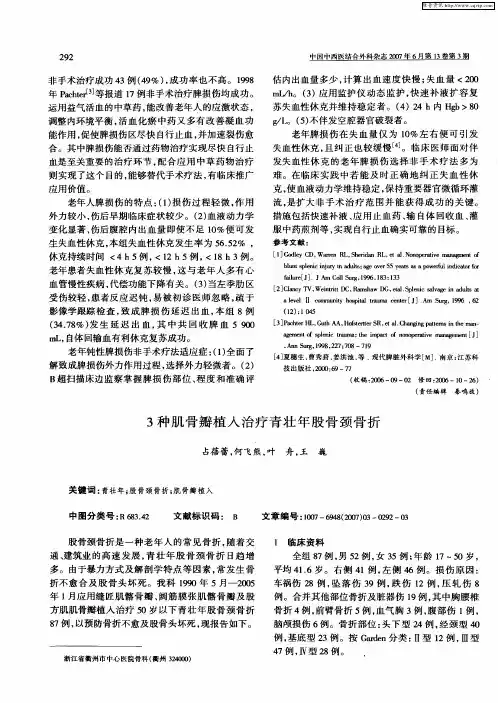 3种肌骨瓣植入治疗青壮年股骨颈骨折