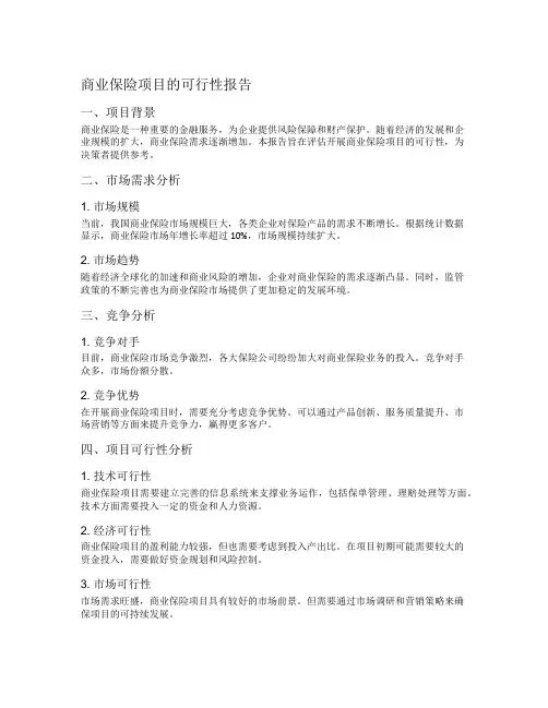 商业保险项目的可行性报告