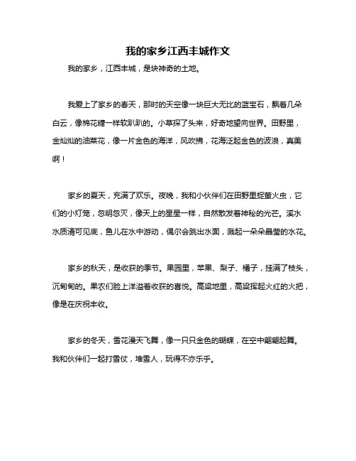 我的家乡江西丰城作文