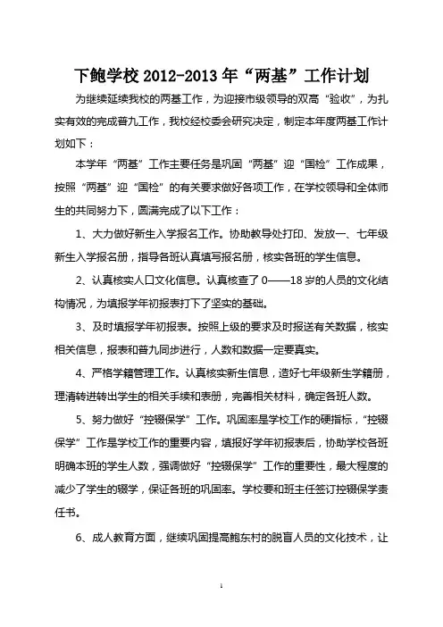 2012-2013两基工作计划