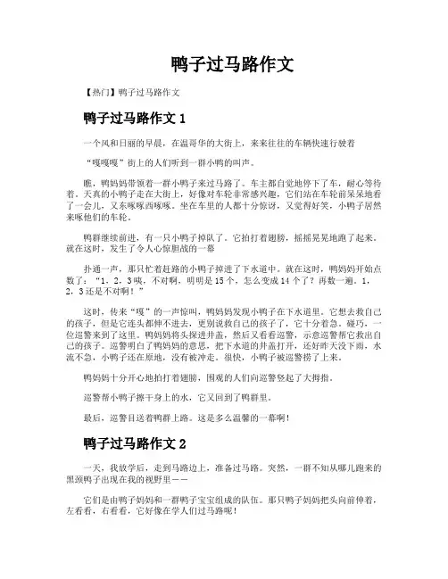 鸭子过马路作文