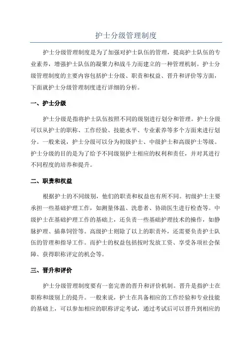护士分级管理制度