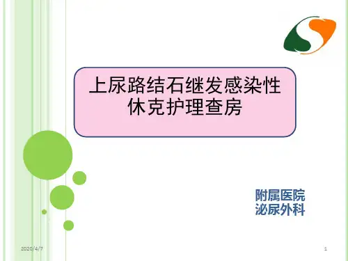 上尿路结石,感染性休克,查房PPT参考幻灯片