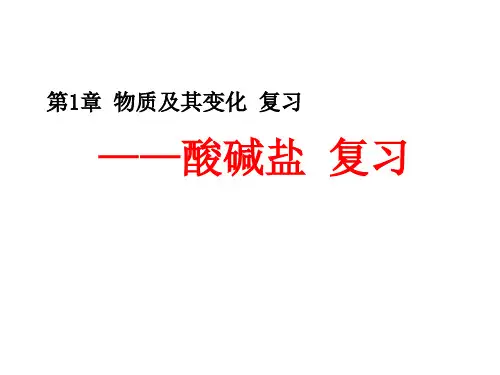 第1章物质及其变化——酸碱盐复习PPT课件(初中科学)