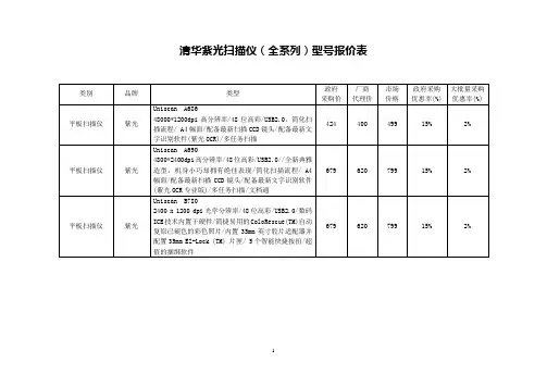 清华紫光扫描仪(全系列)型号报价表