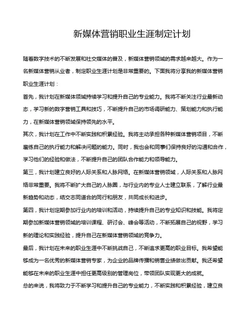 新媒体营销职业生涯制定计划