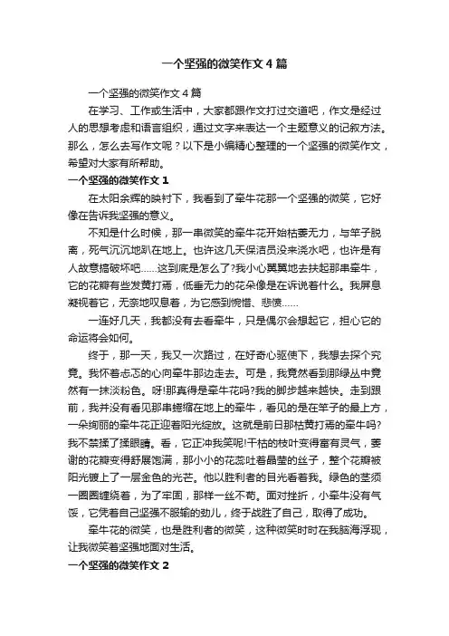 一个坚强的微笑作文4篇