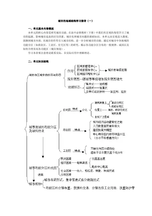 城市的地域结构学习指导(一)