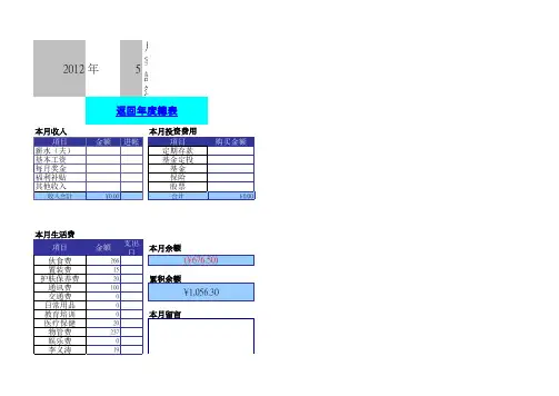 家计本模板