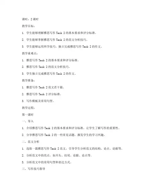 英语雅思教案模板范文