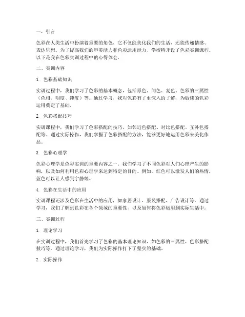 大学生色彩实训报告