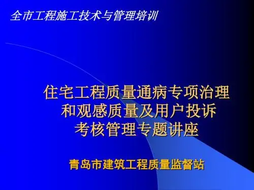住宅工程质量通病专项治理和观感质量及用户投诉考核管理专题-文档资料