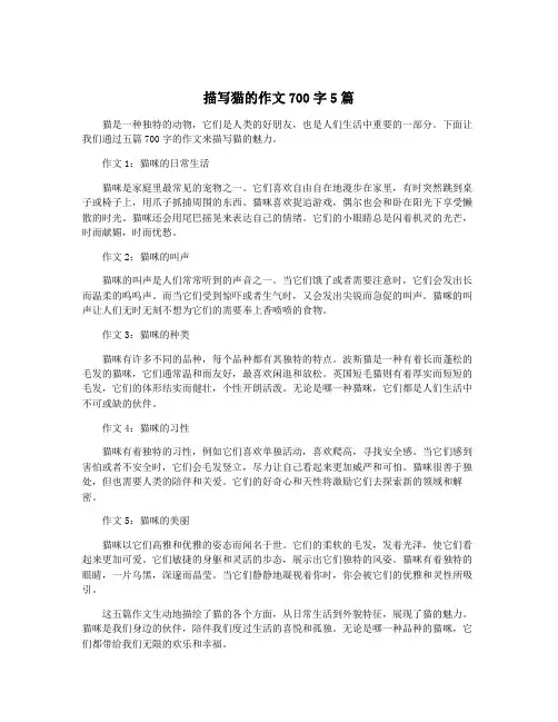 描写猫的作文700字5篇
