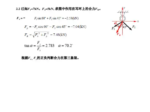 工程力学作业参考题解PPT课件