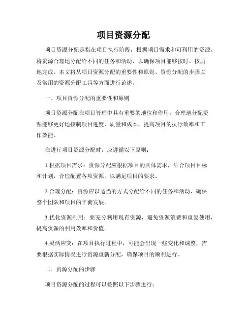 项目资源分配