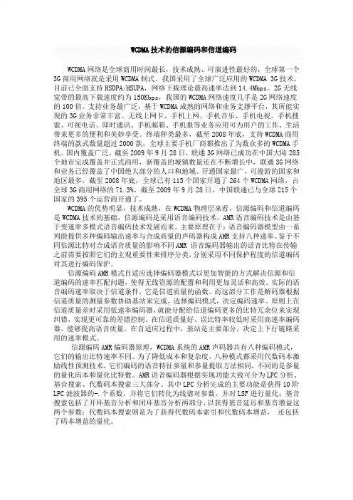 WCDMA技术的信源编码和信道编码