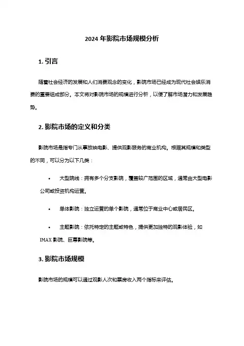 2024年影院市场规模分析