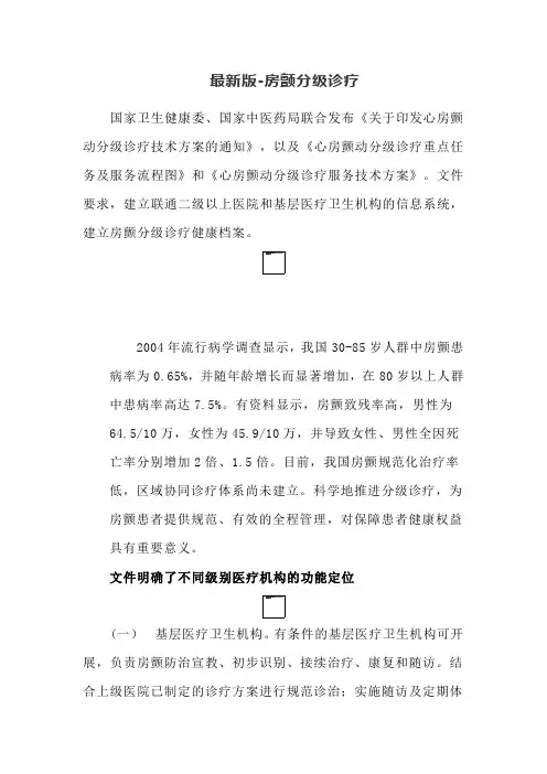 最新版-房颤分级诊疗