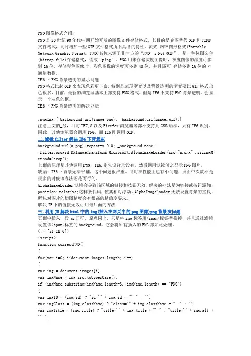 使IE6下PNG背景透明的七种方法