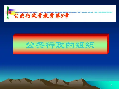 公共行政学公共行政的组织