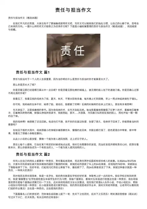 责任与担当作文