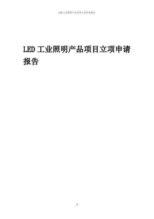 2024年LED工业照明产品项目立项申请报告