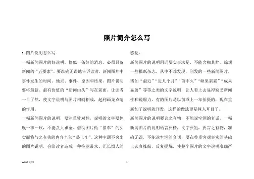 照片简介怎么写