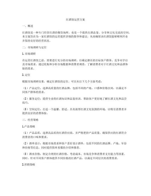 红酒馆运营方案