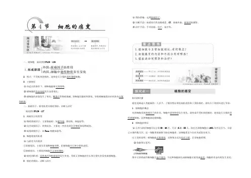 2021-2022学年人教版生物必修1教学案：第6章 第4节 细胞的癌变 Word版含答案