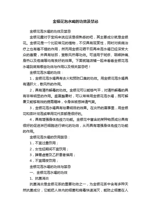 金银花泡水喝的功效及禁忌
